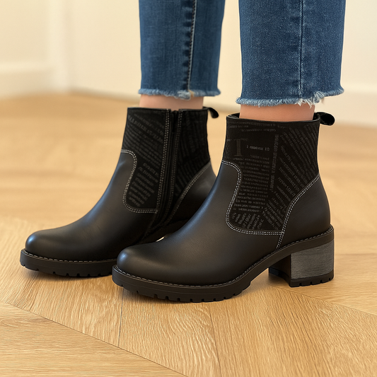 Bottines noires en cuir P.38