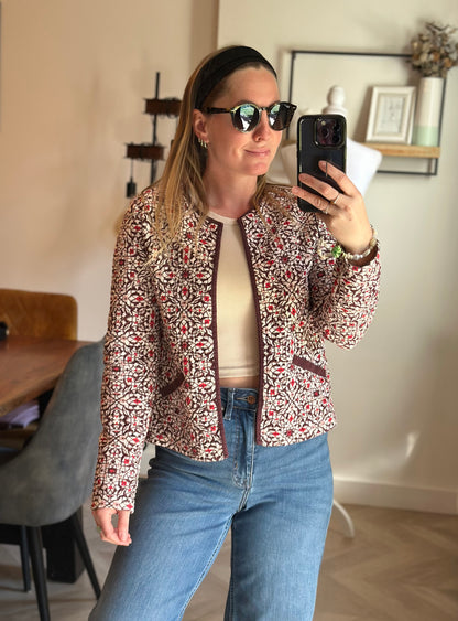 Veste matelassée imprimé graphique en coton T.36