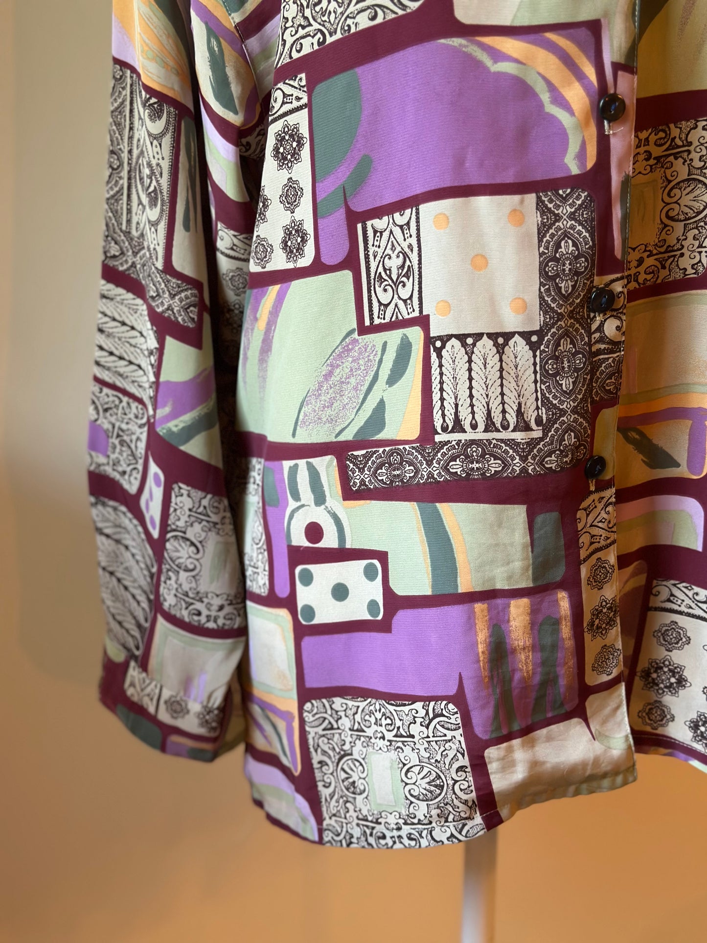 Chemise vintage imprimé patchwork T.U