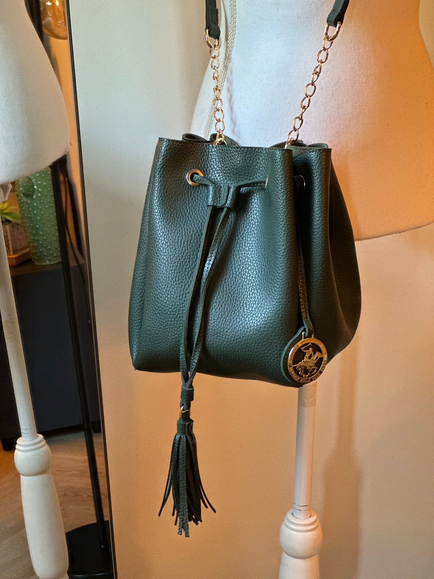 Sac seau uni vert