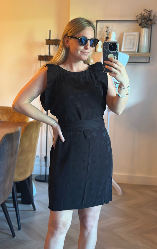 Robe noire motif cachemire T.36