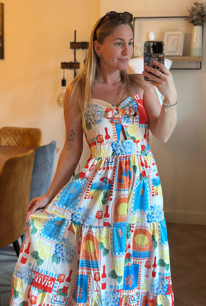Robe longue imprimée Riviera – neuve, T.36