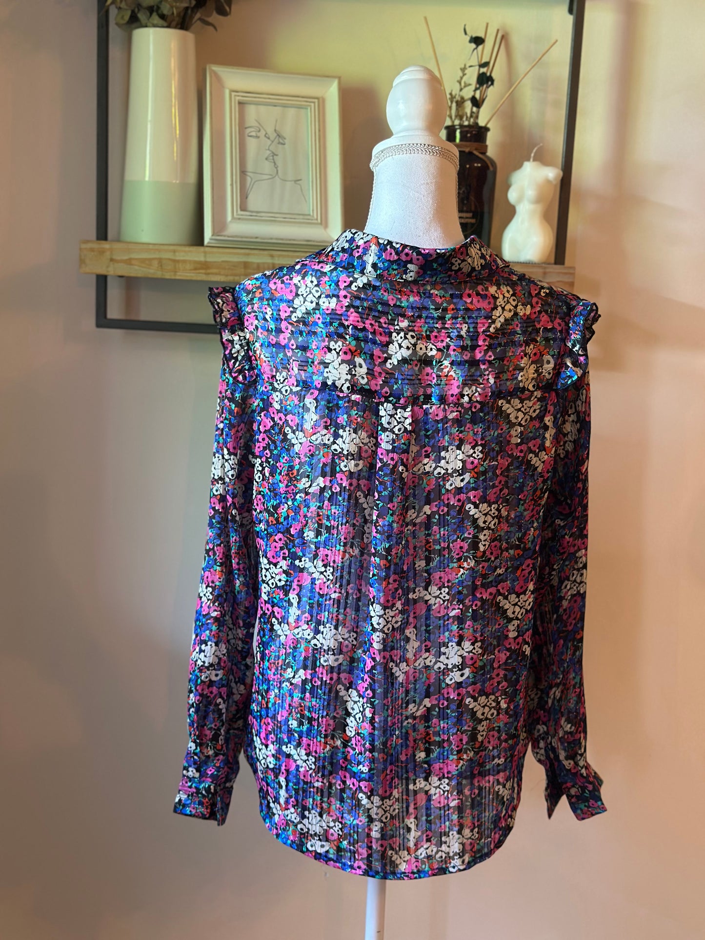 Blouse fluide fleurie multicolore T.36