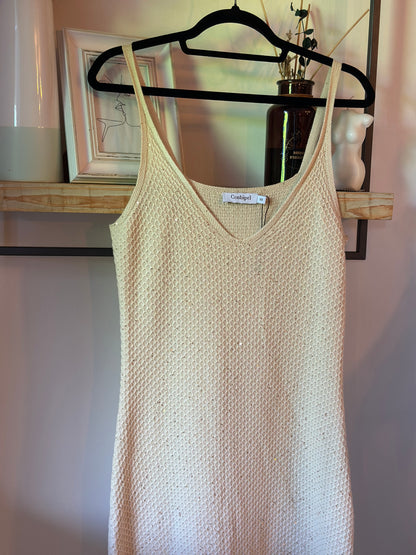 Robe longue maille beige irisée 100% coton T.34