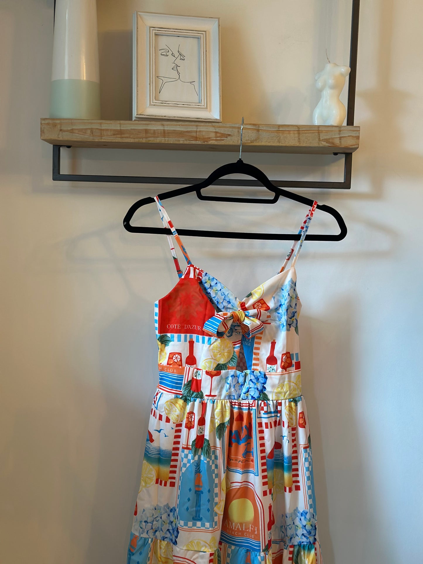 Robe longue imprimée Riviera – neuve, T.36
