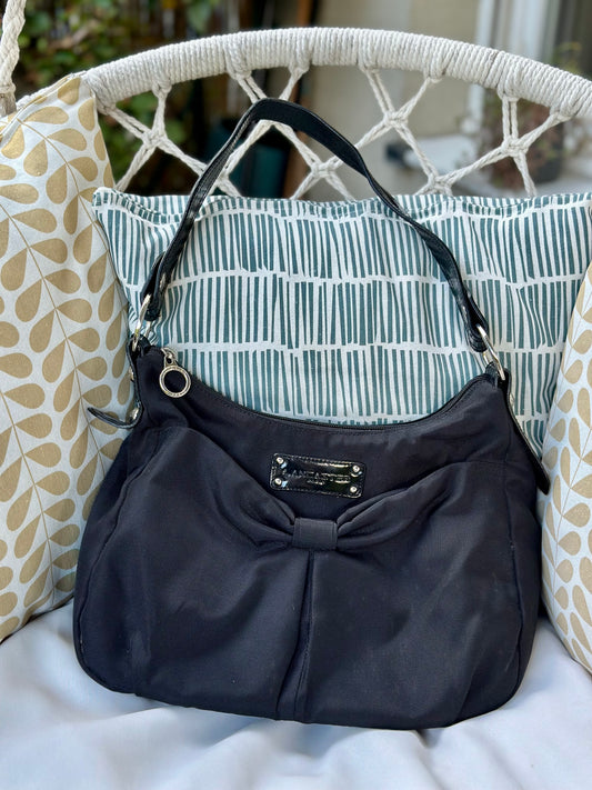 Sac vintage Lancaster noir en toile – Années 2000