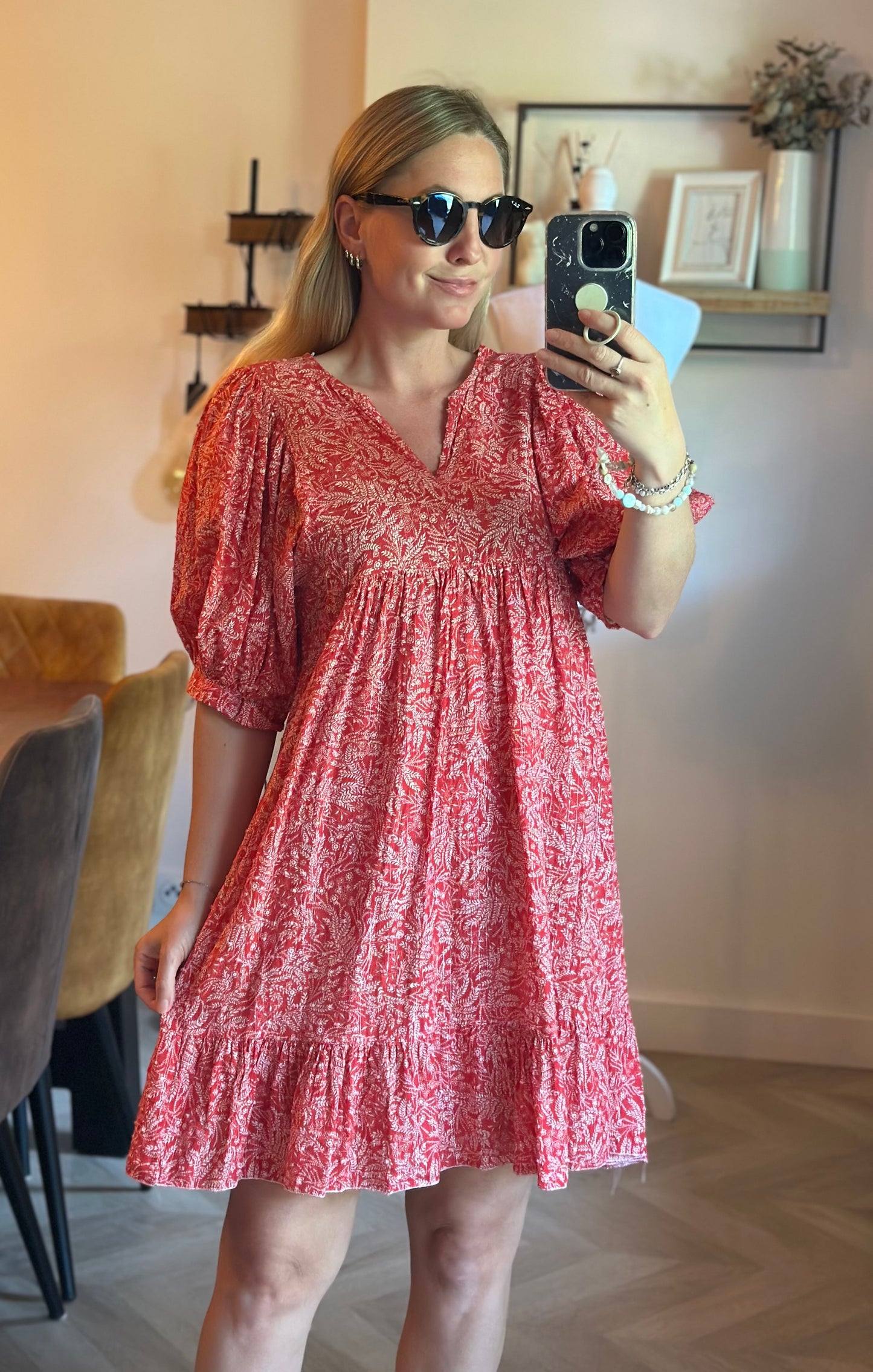 Robe bohème imprimée en coton T.36/38