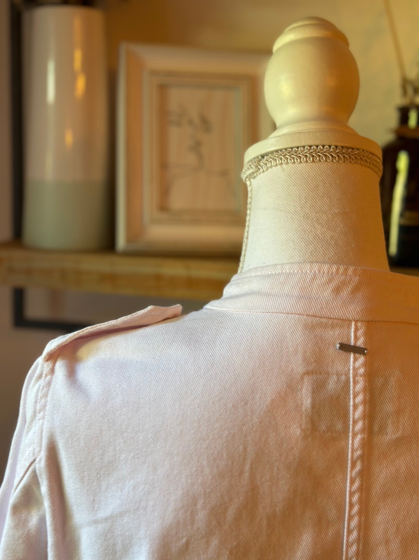 Veste saharienne en jean rose poudré IKKS T.36