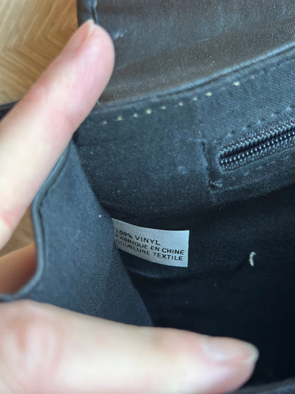 Sac bandoulière noir uni vintage