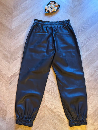 Pantalon jogger uni effet cuir T.38