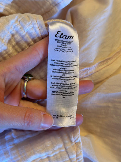 Robe gaze de coton blanc rosé T.38