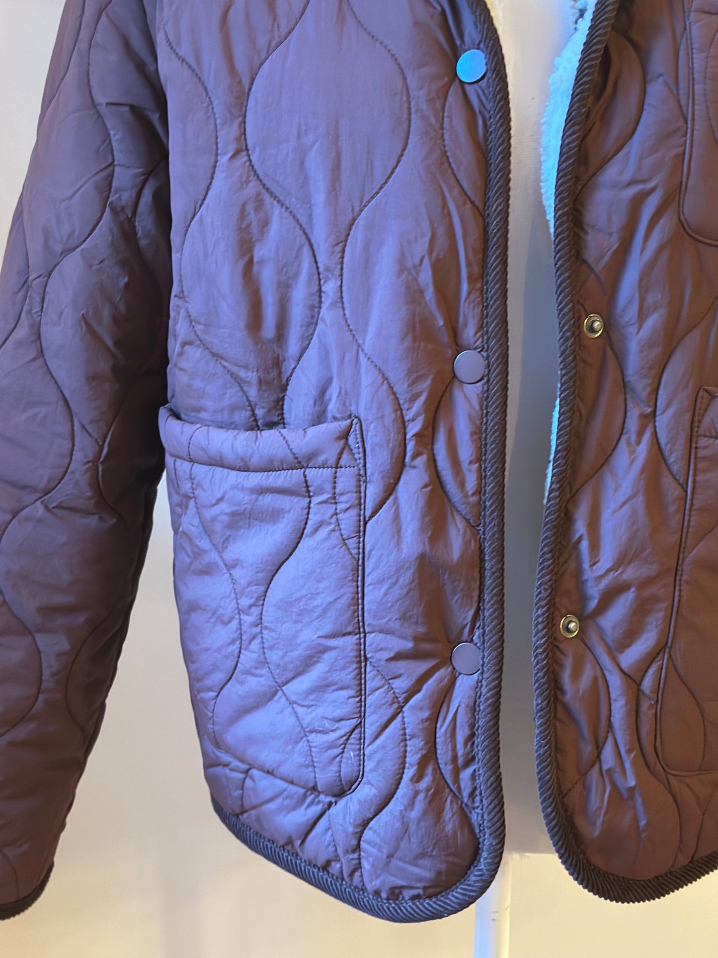 Veste chaude réversible effet moutonné imprimé – modèle réversible T.36