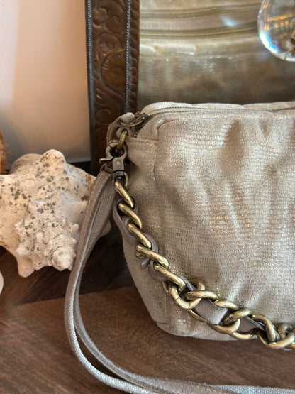 Sac en beige doré clair modèle “Mama” avec double bandoulière