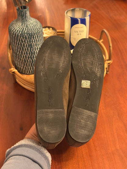 Ballerines Giesswein Vision Walk en daim kaki et marron P.39