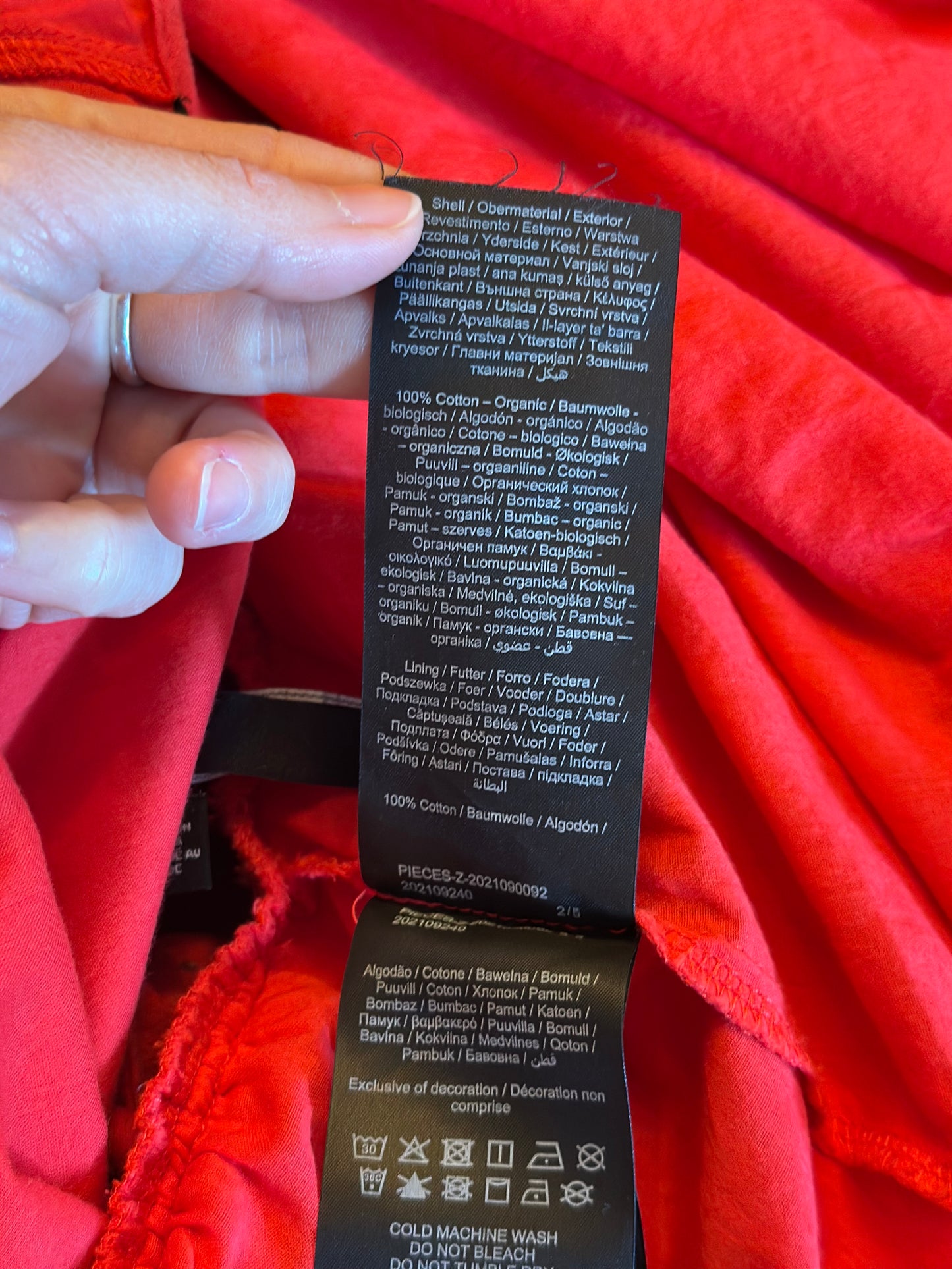 Robe rouge bohème en coton T.38