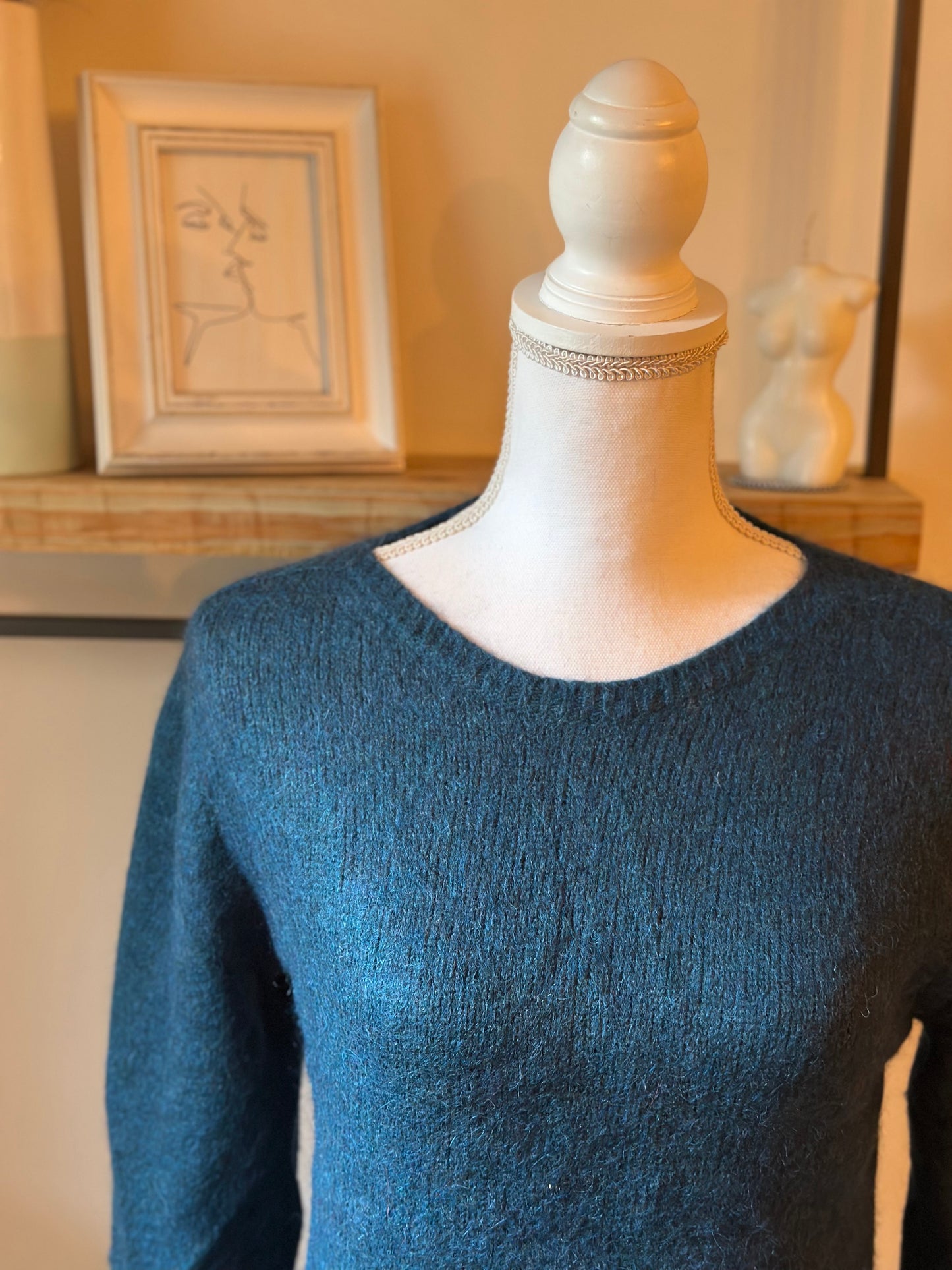 Pull maille duveteuse alpaga & cachemire T.36