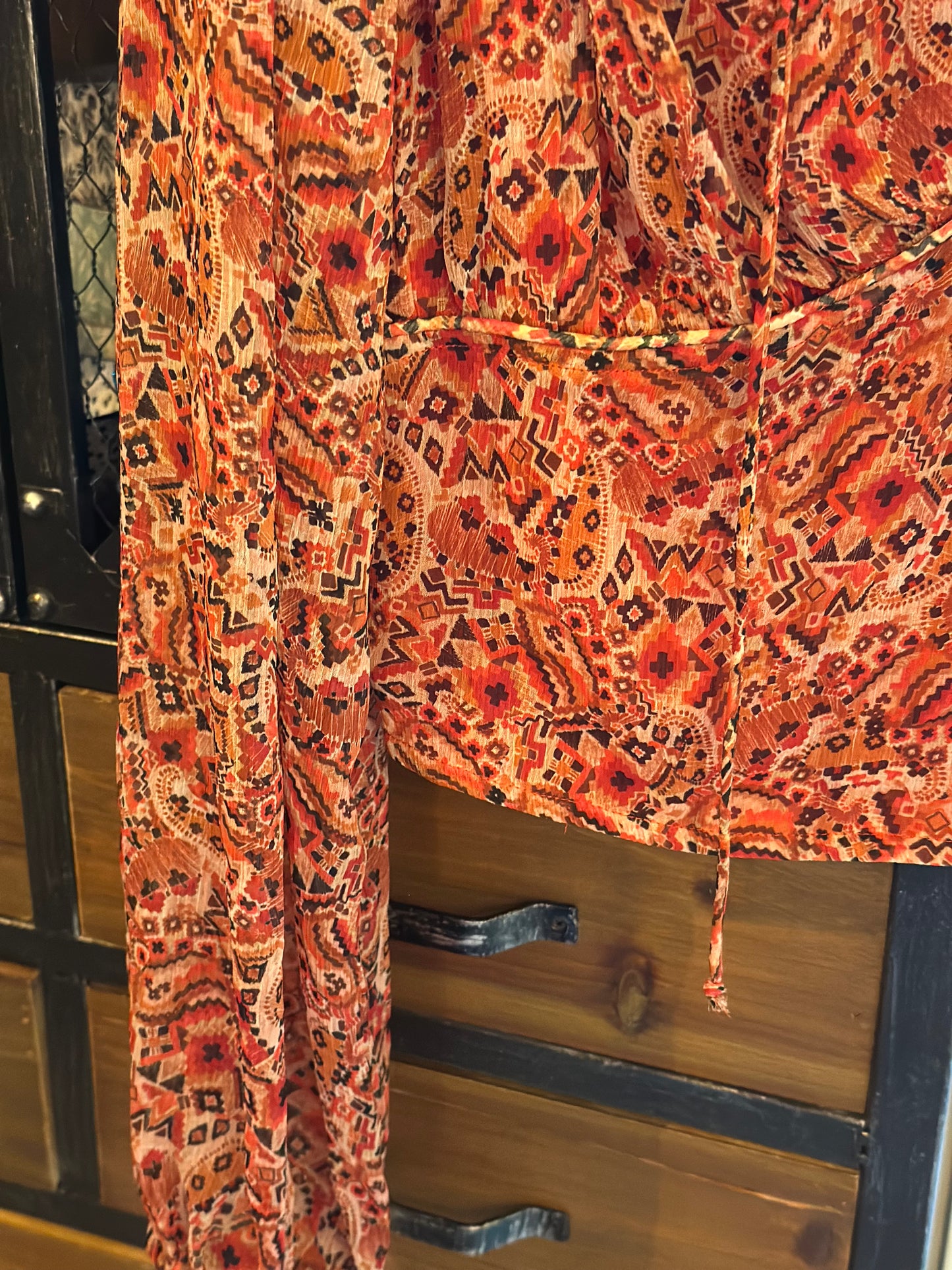 Blouse cropped imprimé corail T.44 Neuf