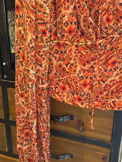 Blouse cropped imprimé corail T.44 Neuf