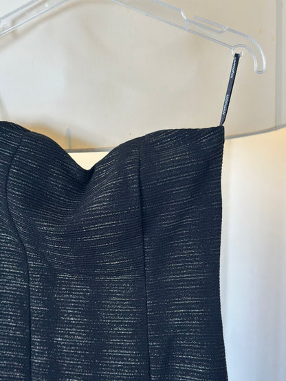 Belle robe bustier noire près du corps, légèrement pailletée T.34 neuve