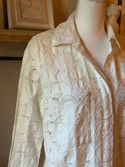 Chemise blanche broderie anglaise T.38