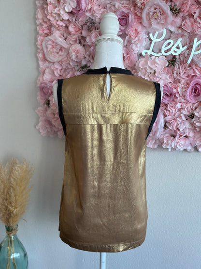 Blouse débardeur doré bronze en soie T.36