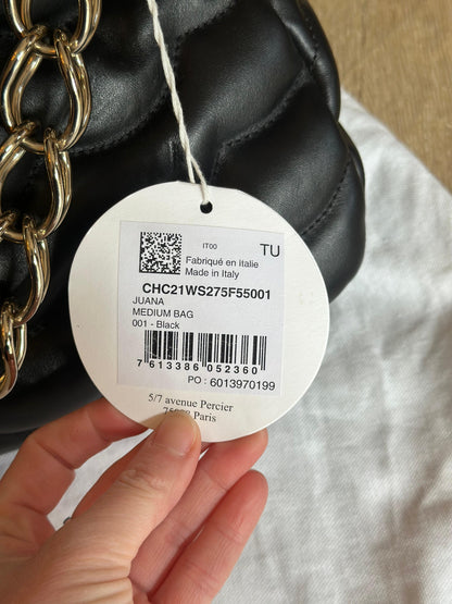 Sac Chloé Juana Medium cuir noir matelassé chaîne dorée neuf avec étiquette – modèle luxe