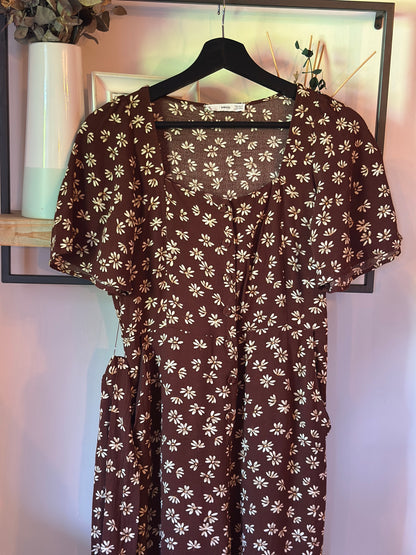 Combinaison pantalon fleurie marron T.34