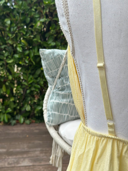 Robe à bretelles Made in Italy jaune clair en viscose T.U