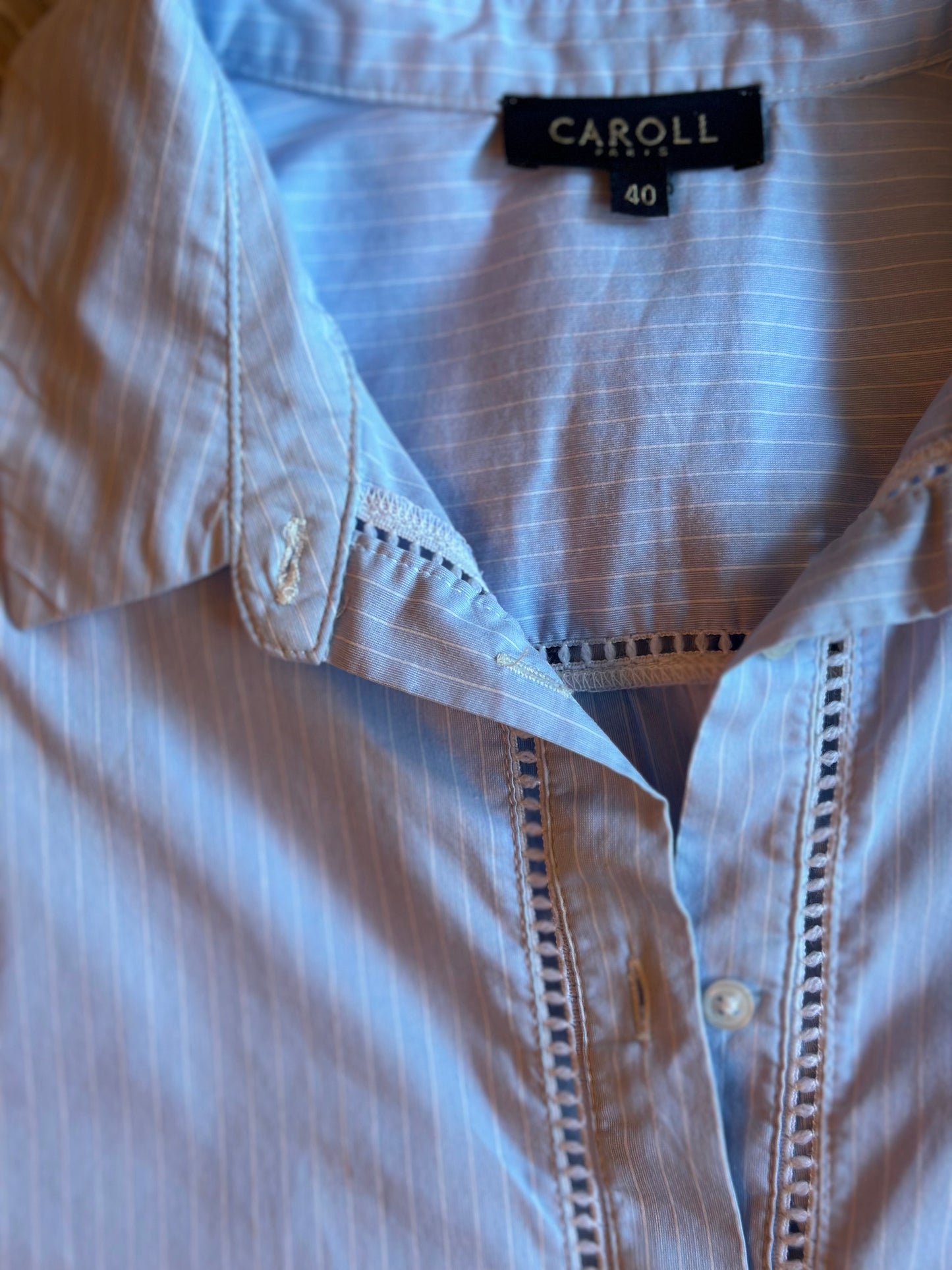 Chemise rayée bleu clair T.40