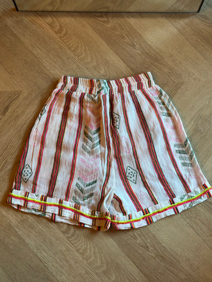 Short imprimé rayures brodé bohème T.36