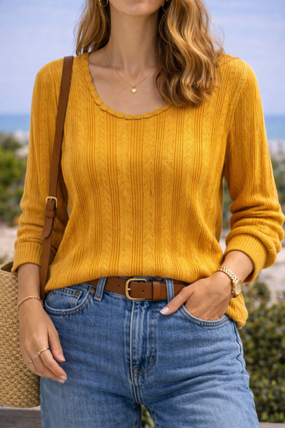 Haut maille unie texturée T.34