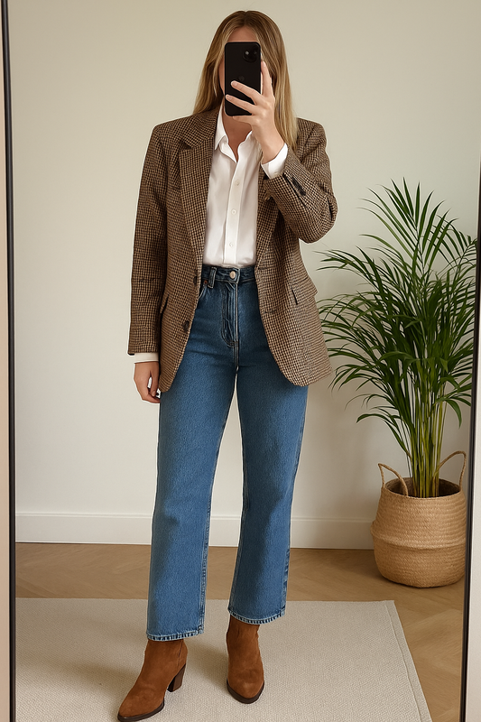 Jean droit bleu denim T.38
