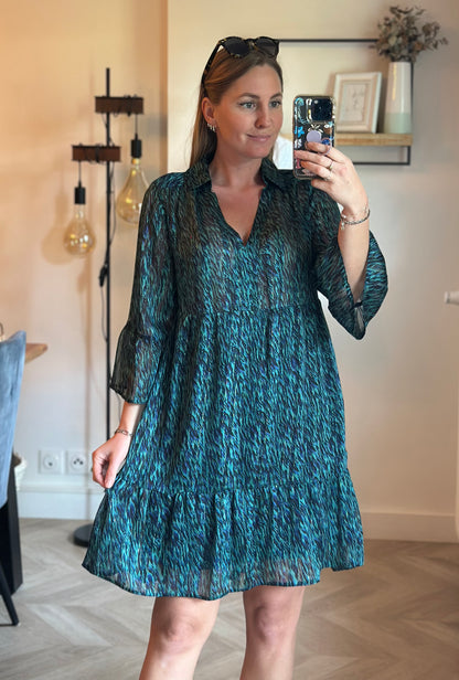 Robe d’été fluide à motifs bleus, T.36