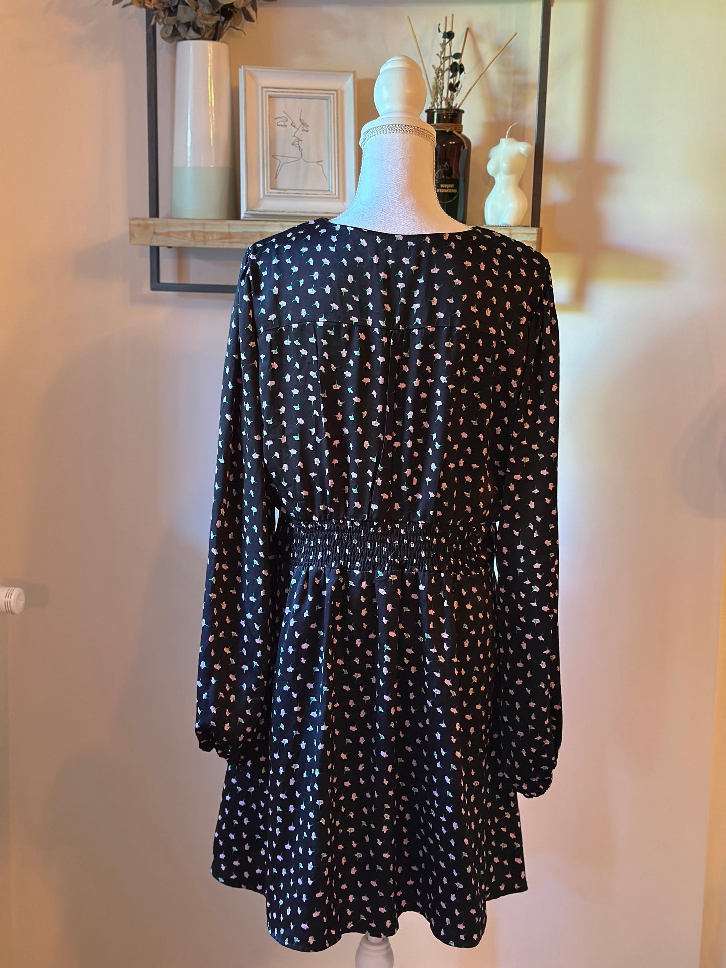 Robe fluide imprimé fleurs T.42