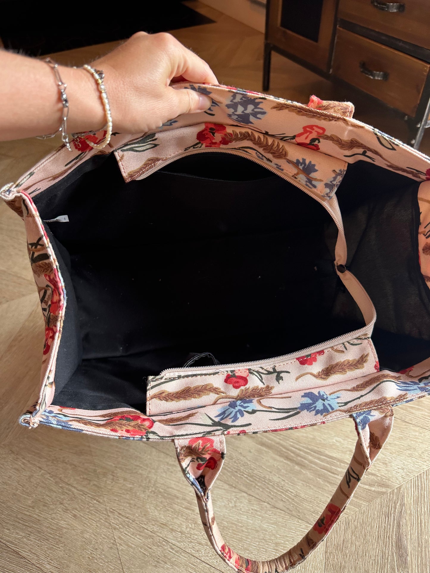 Grand sac cabas à fleurs