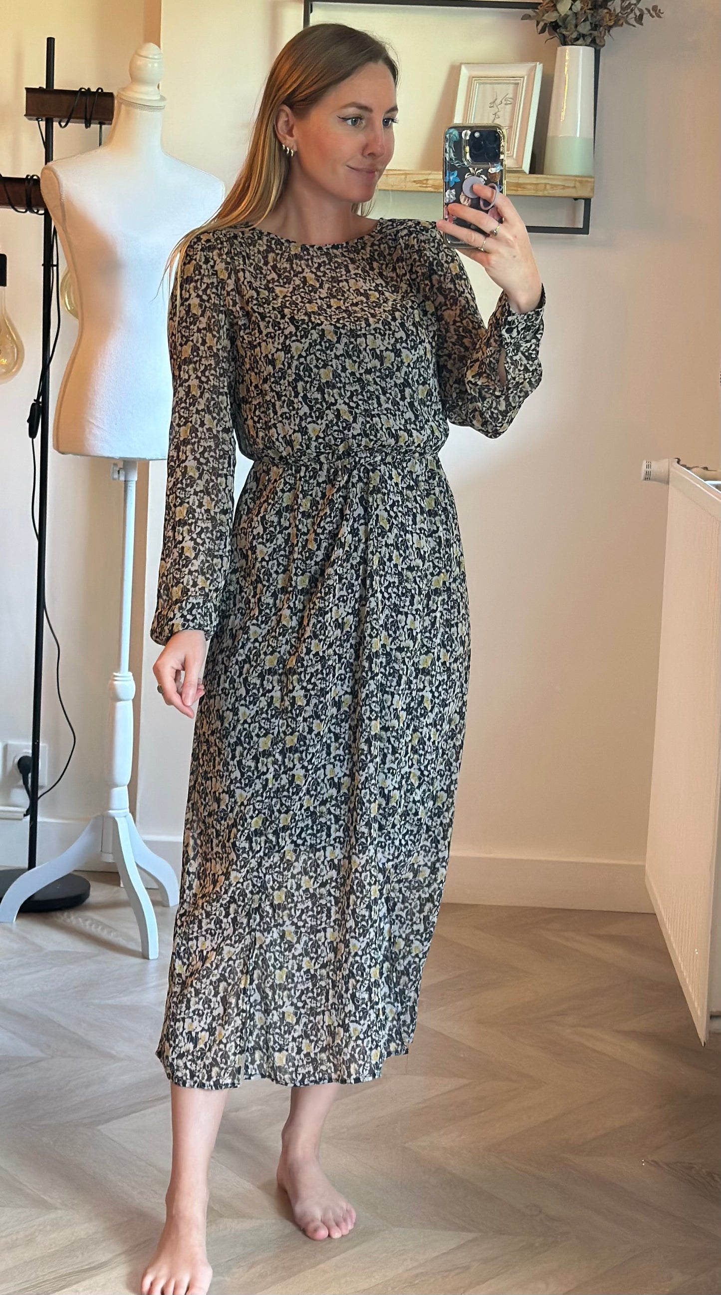Robe longue imprimé fleuri T.36