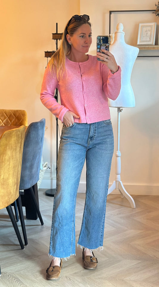 Jean droit cropped denim T.36