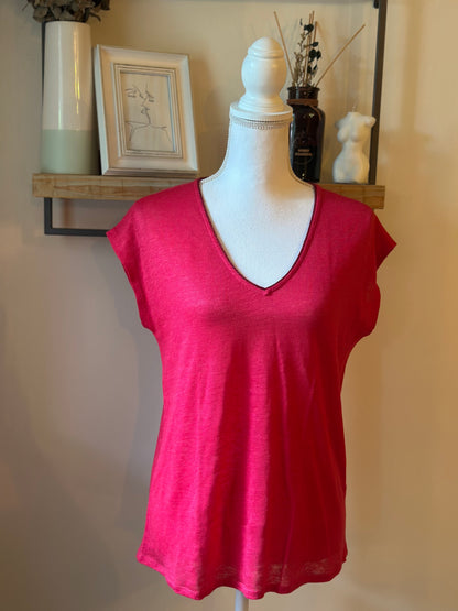 Top lin rouge col V neuf T.36 ample