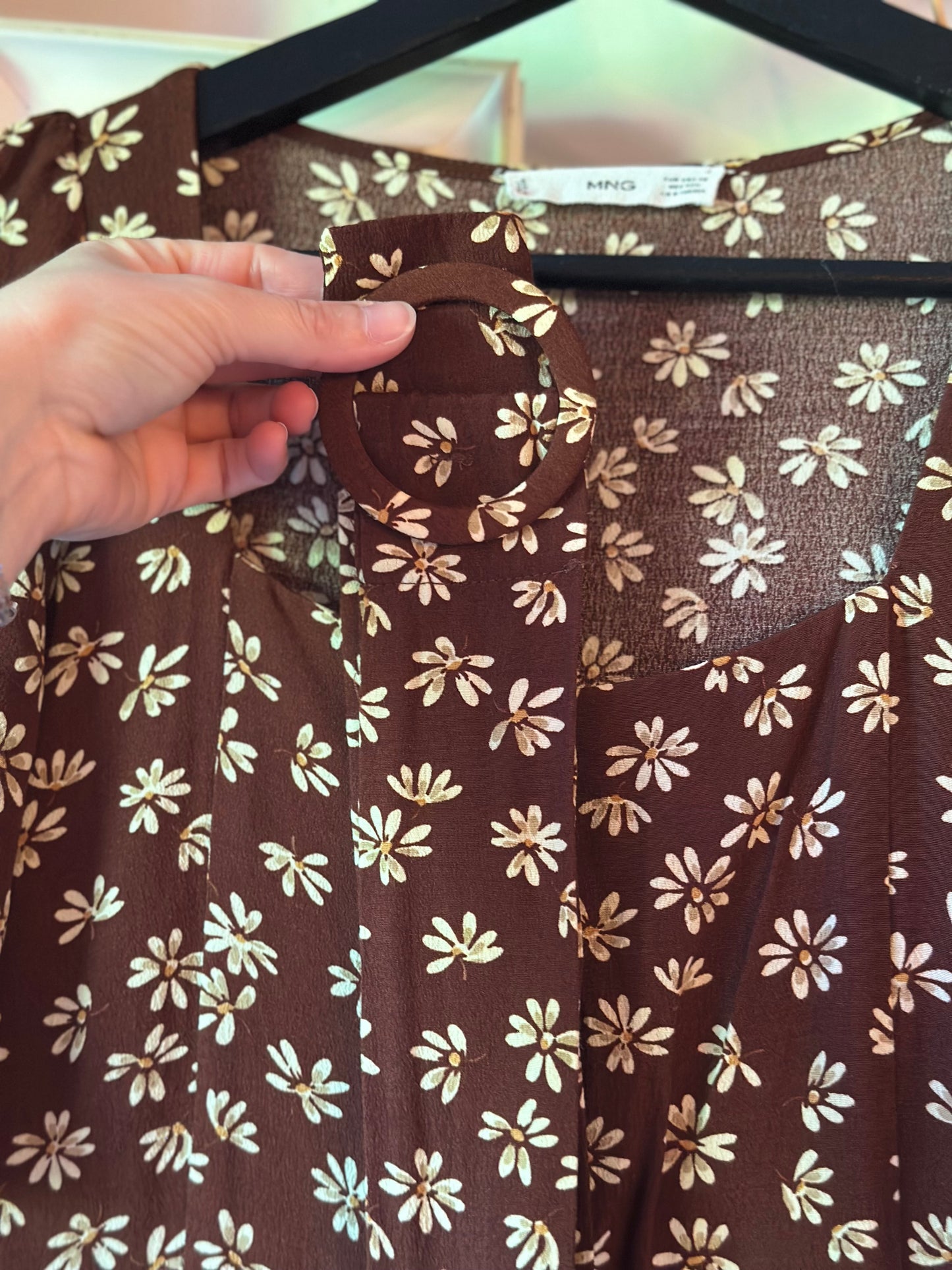 Combinaison pantalon fleurie marron T.34