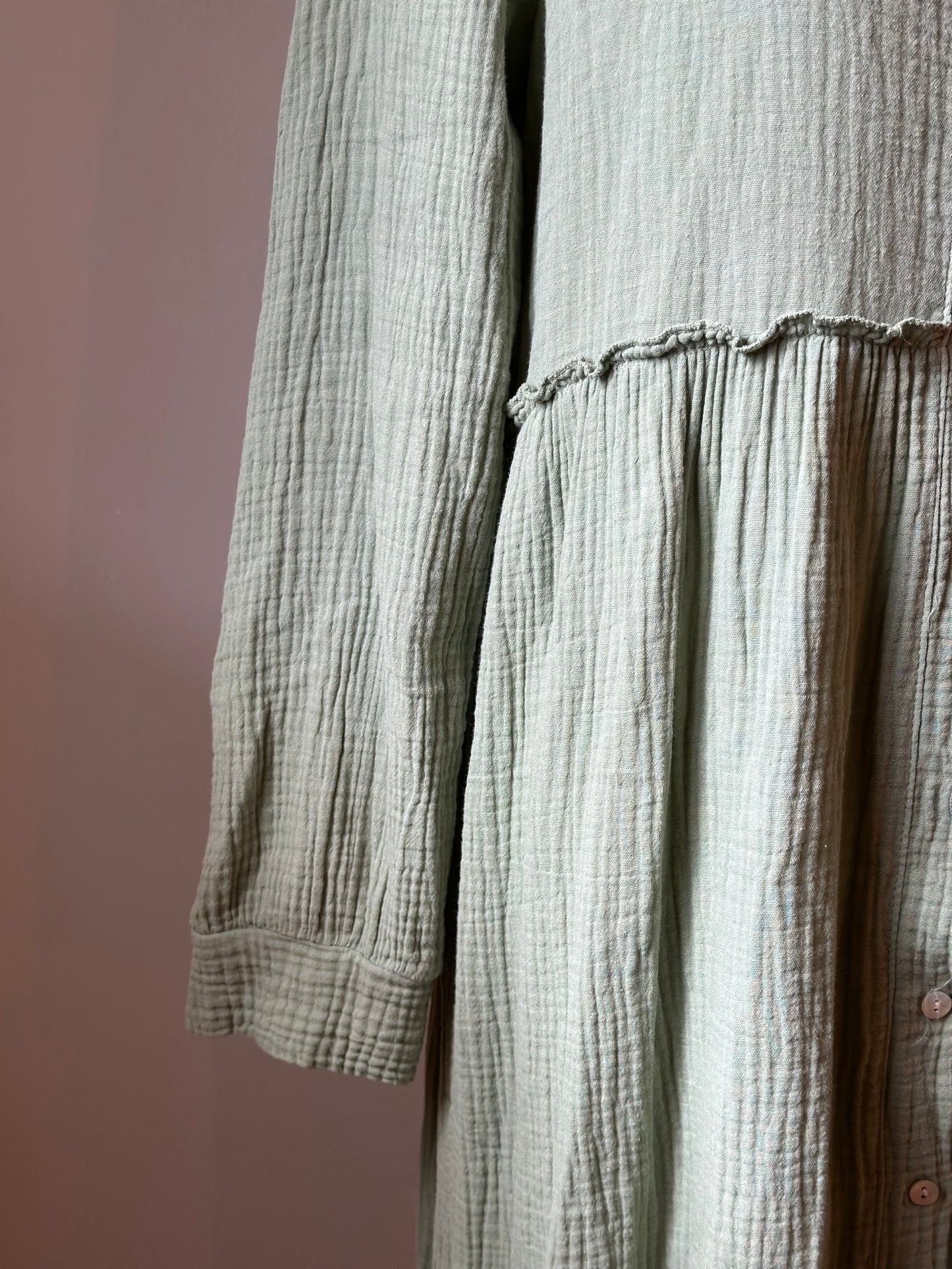Robe gaze de coton vert clair T.U (36 au 44)