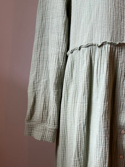 Robe gaze de coton vert clair T.U (36 au 44)