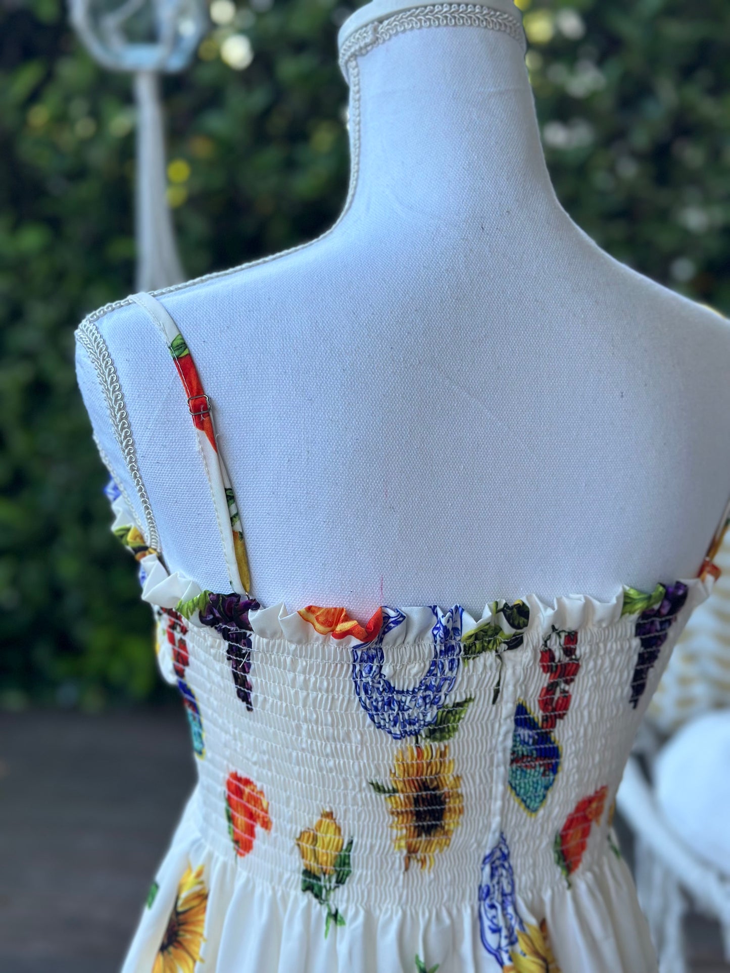 Robe d’été mi-longue imprimé fruits colorés T.36