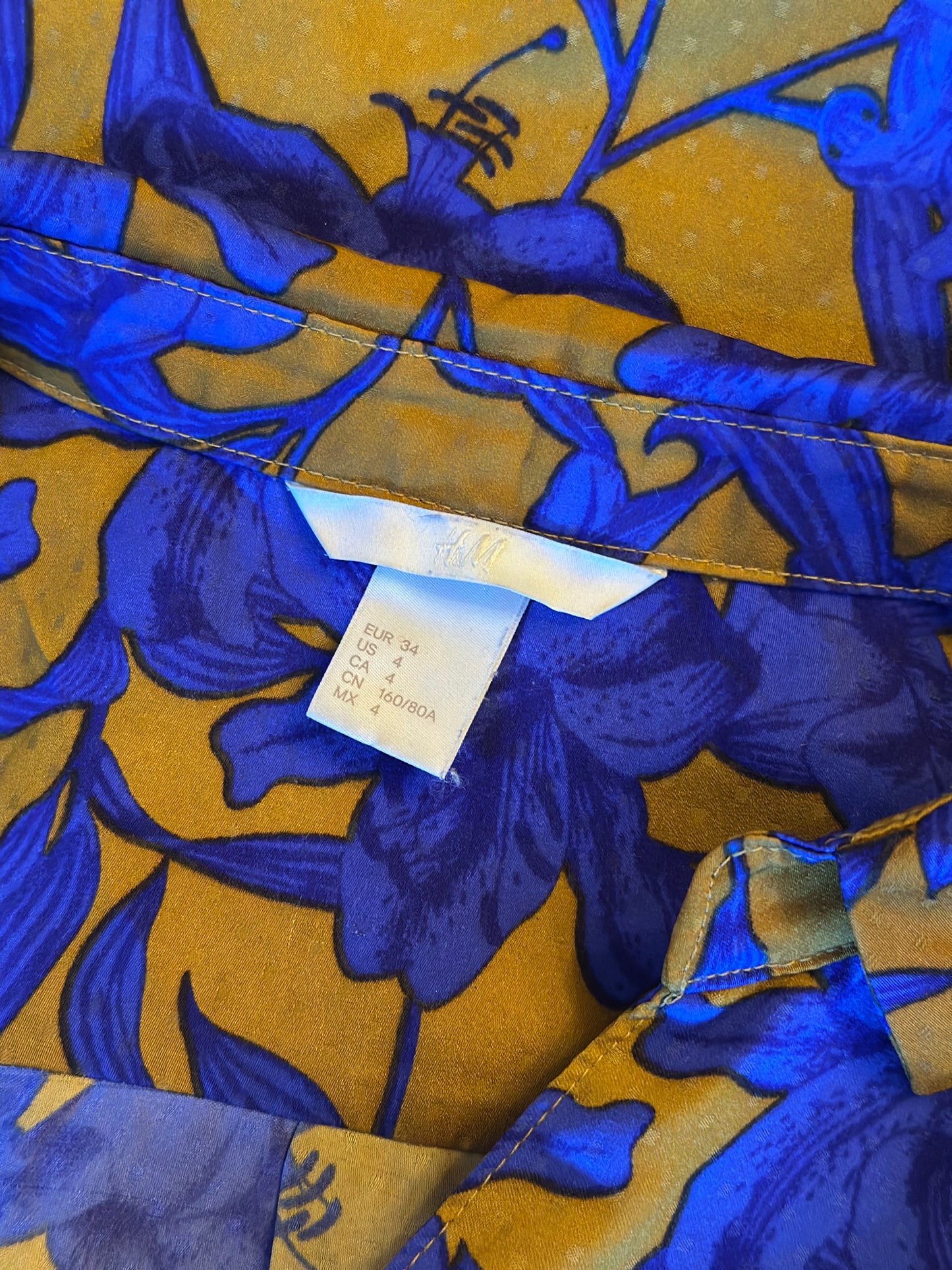 Chemise fluide imprimé floral bleu T.34