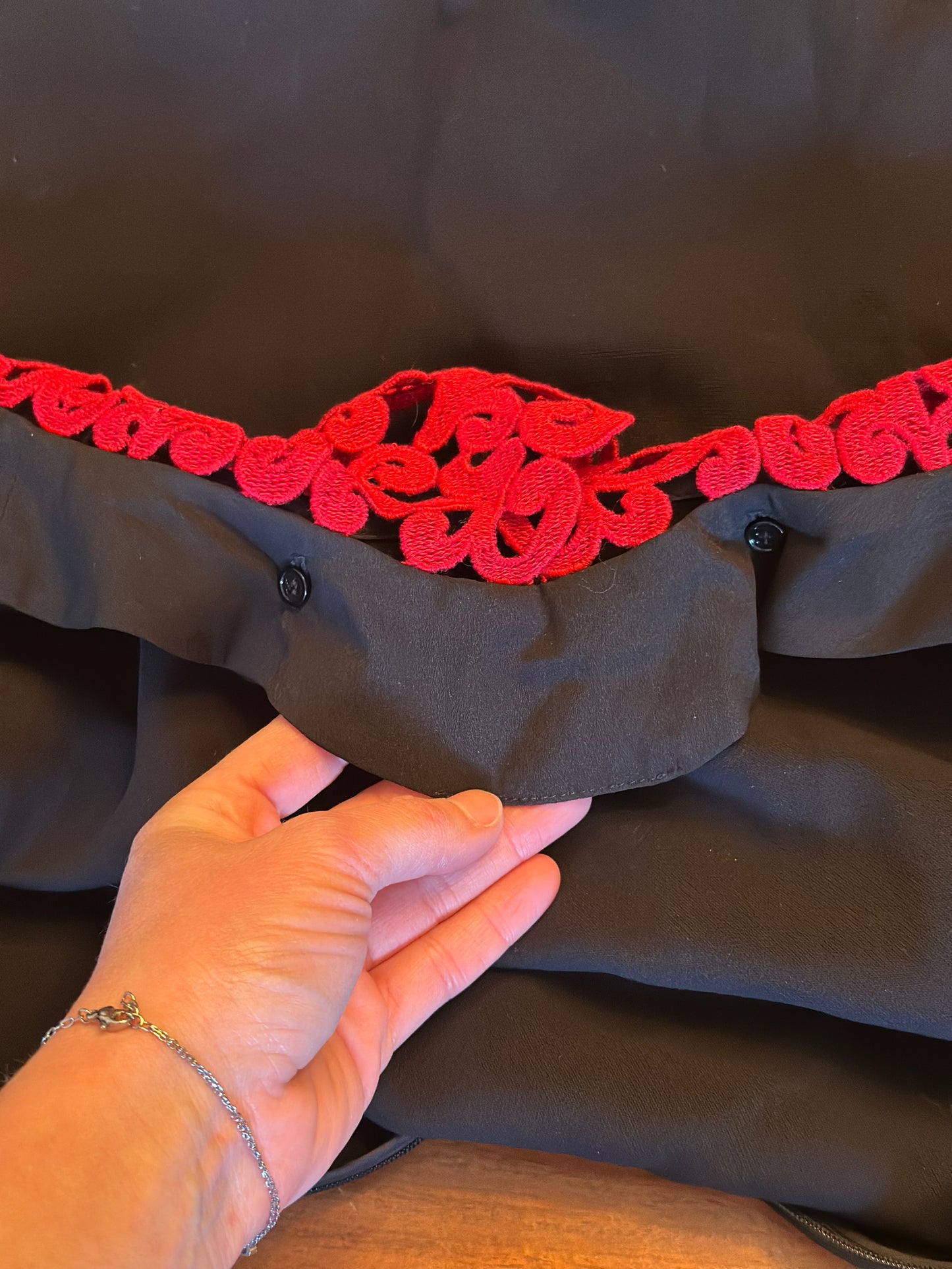 Robe noire col Claudine dentelle T.36