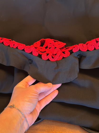 Robe noire col Claudine dentelle T.36