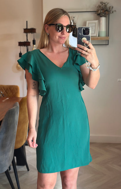 Robe d’été verte à volants T.34