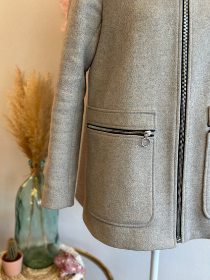 Manteau gris chiné en laine T.38