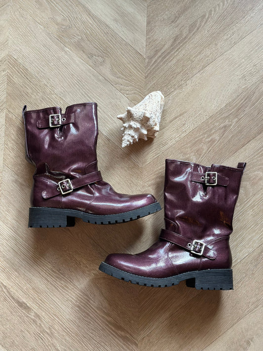 Bottines biker bordeaux P.39