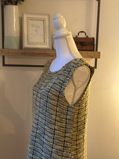Robe tweed laine jaune et noir T.40