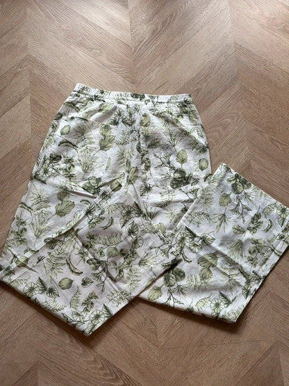 Pantalon fluide imprimé fleuri en coton léger T.34